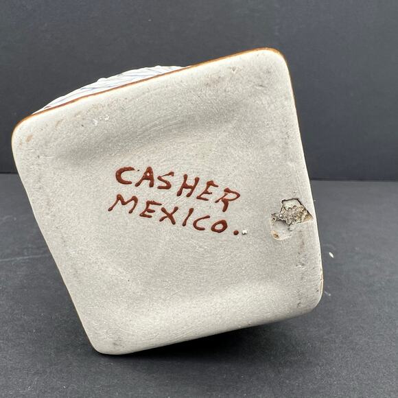 MCM Casher Mexico Hand Painted Textured Twisted 7.5” Ceramic Vase - Picture 2 of 11